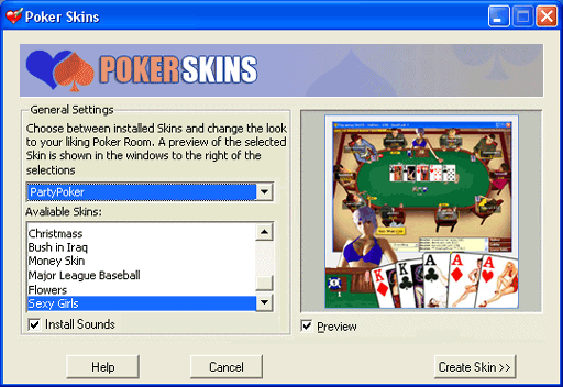 Change poker skins