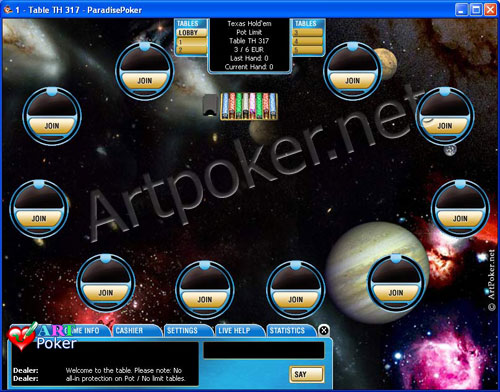 Play Paradise Poker - Space Skin