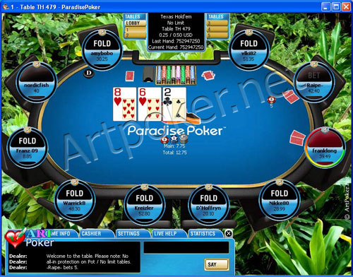 Play Paradise Poker - In the jungle Skin